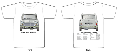 Morris Mini-Cooper S 1964-67 T-shirt Front & Back